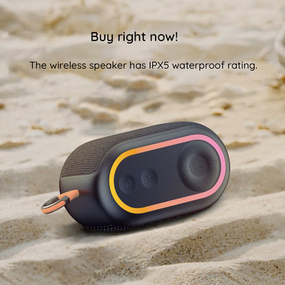 HAVIT SK809BT Portable Bluetooth Speaker, 7W, RGB, Waterproof, Purple