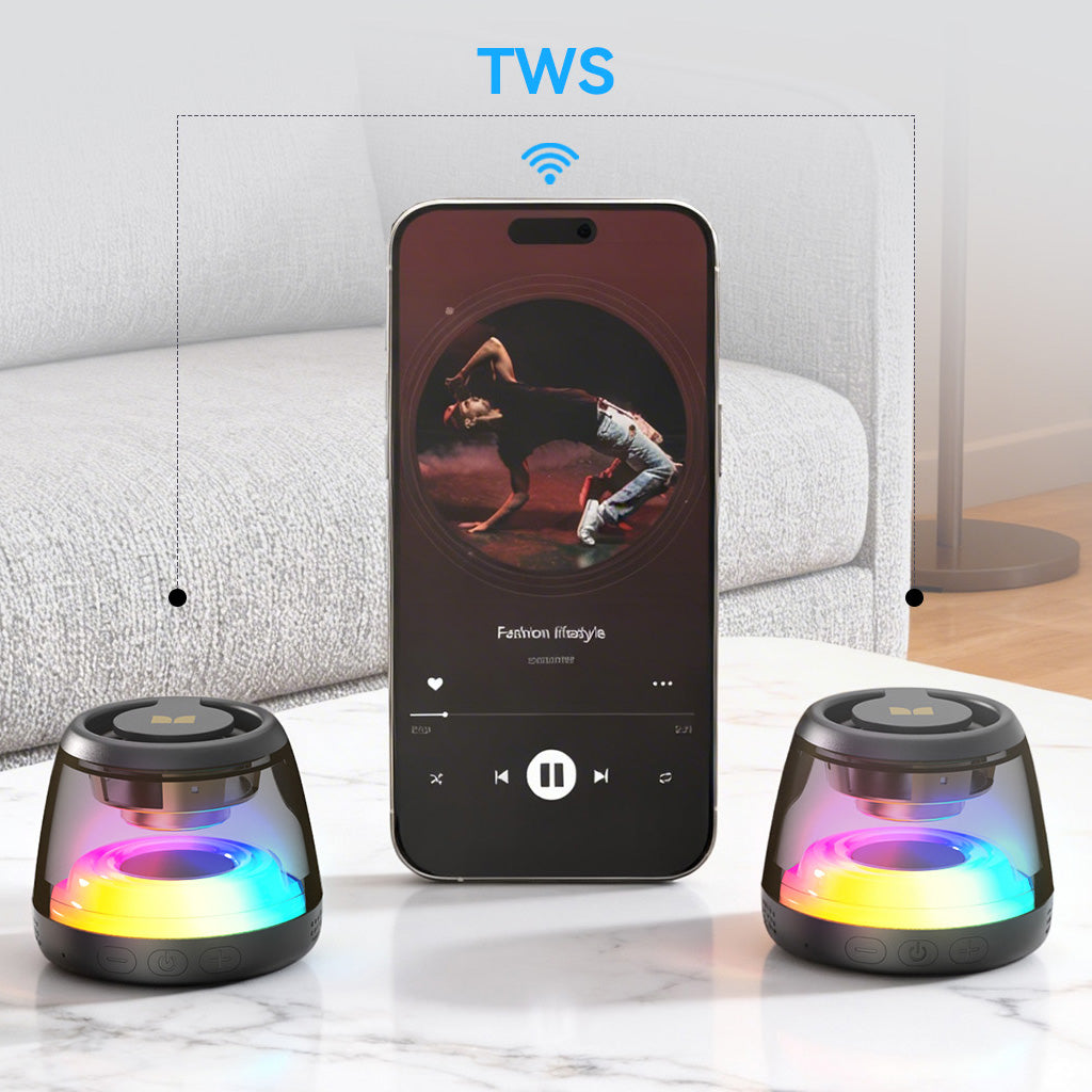 Monster Mag Flux Portable Bluetooth Speaker, 5W, TWS, RGB, Black