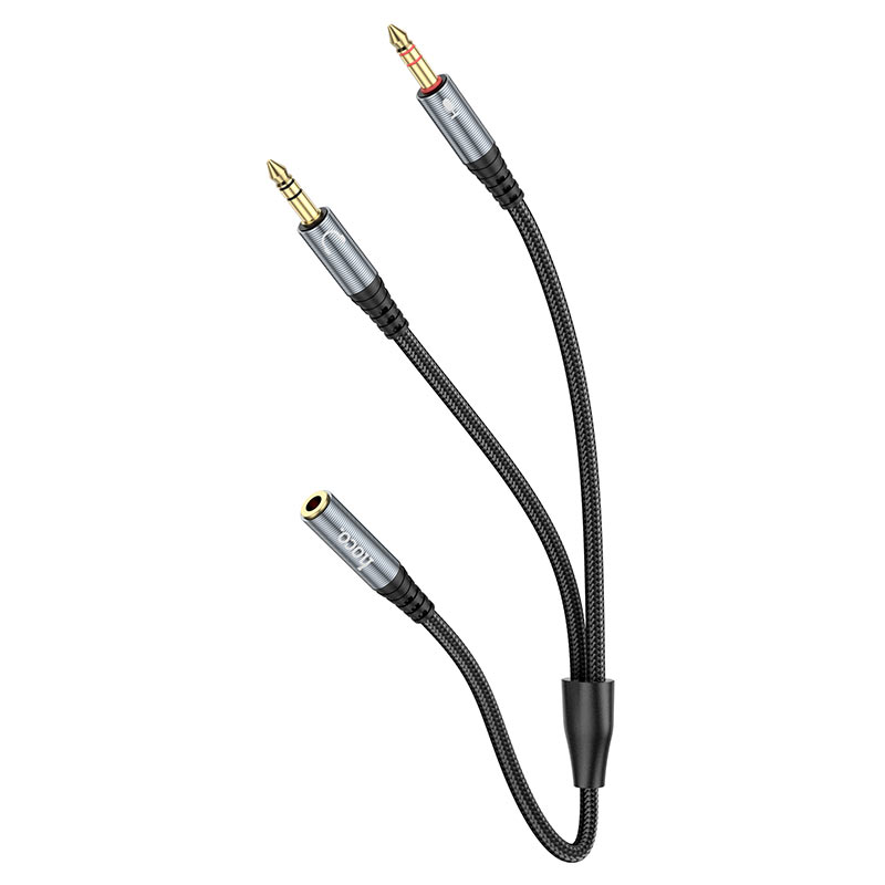 Audio Adapter 3.5mm - 2 x 3.5mm HOCO UPA21, 0.25m, Black