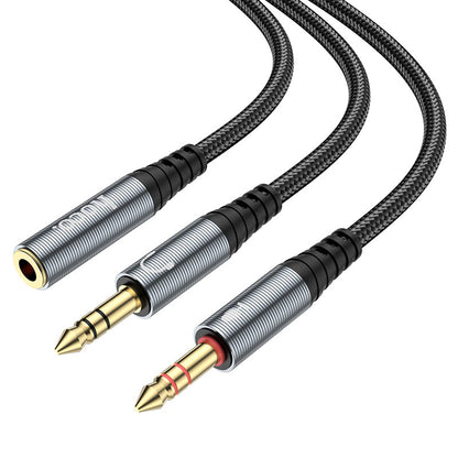 Audio Adapter 3.5mm - 2 x 3.5mm HOCO UPA21, 0.25m, Black