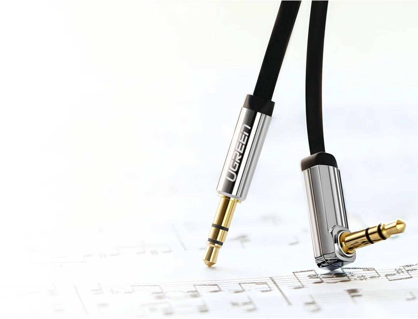 UGREEN AV119 Angled 3.5mm - 3.5mm Audio Cable, 1.5m, Black
