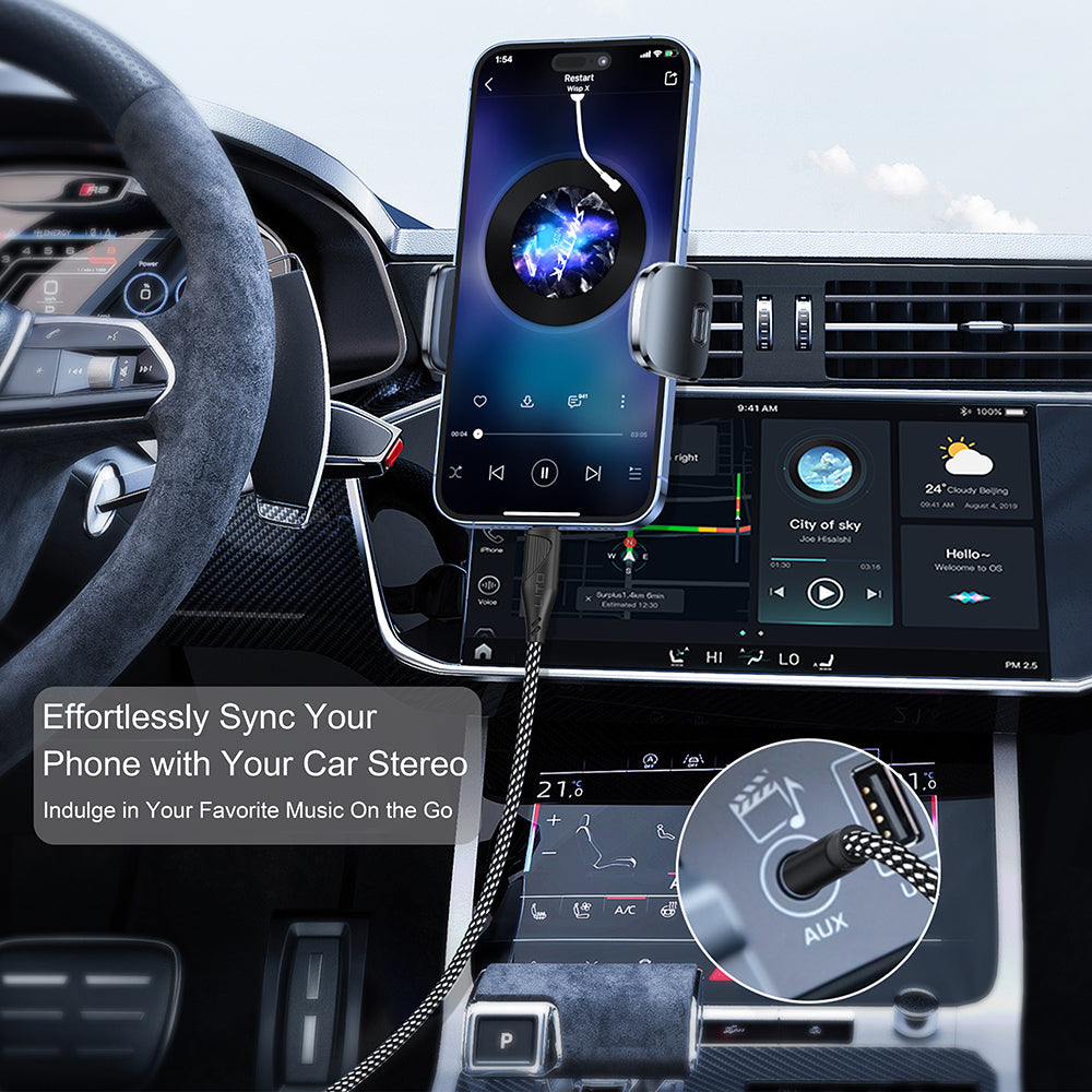 Audio Cable 3.5mm - 3.5mm Lito LA02, 1m, Black