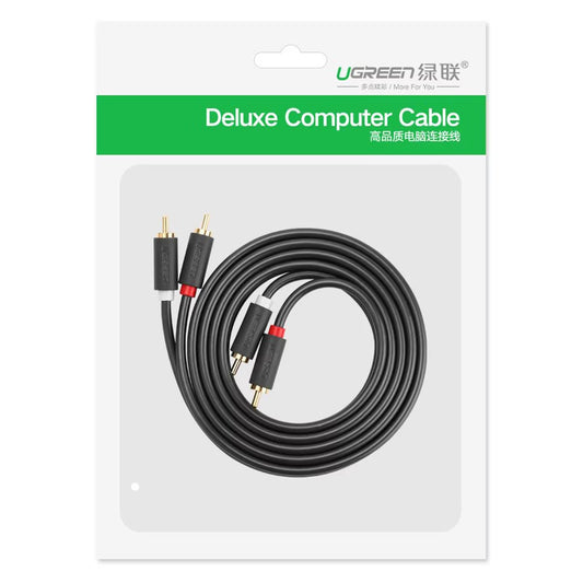 UGREEN AV104 Audio Cable, 2 x RCA - 2 x RCA, 3m, Black
