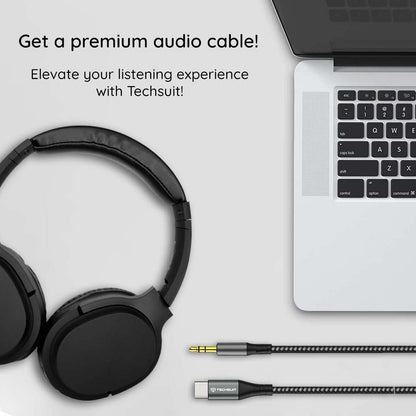 USB-C to 3.5mm Techsuit AC16 NexaSound Audio Cable, 1m, Gray