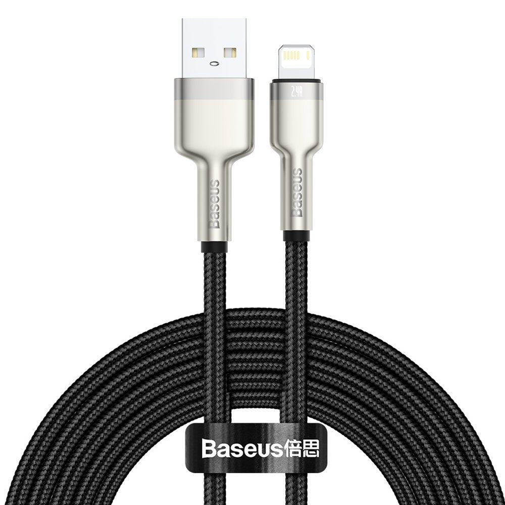 Baseus Cafule Metal Series USB-A to Lightning Data and Charging Cable, 18W, 2m, Black CALJK-B01