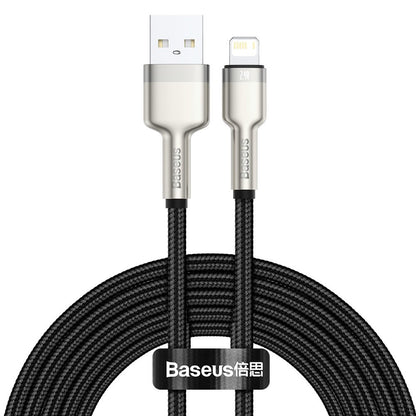 Baseus Cafule Metal Series USB-A to Lightning Data and Charging Cable, 18W, 2m, Black CALJK-B01