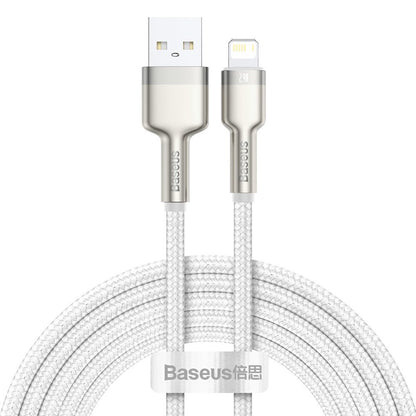 USB-A to Lightning Data and Charging Cable Baseus Cafule Metal Series, 18W, 2m, White CALJK-B02