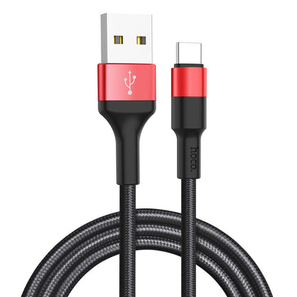 USB-A to USB-C Data and Charging Cable HOCO X26 Xpress, 18W, 1m, Black Red