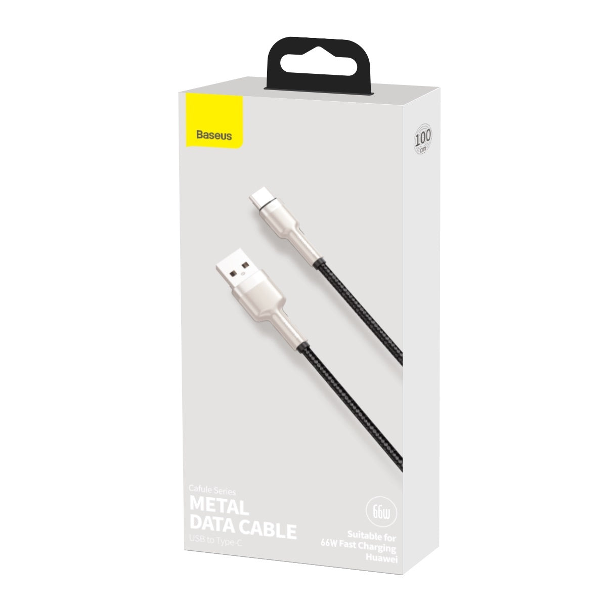 Data and Charging Cable USB-A - USB-C Baseus Cafule Metal Series, 66W, 1m, Black CAKF000101 CAKF000101