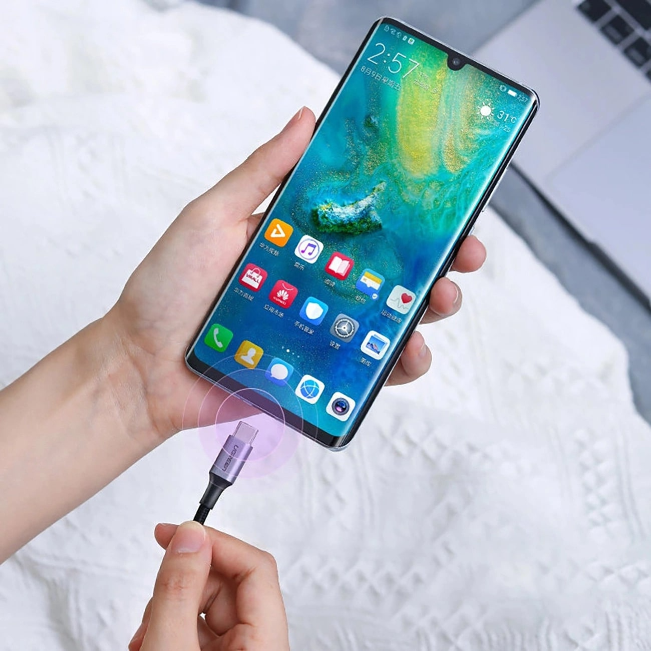 USB-C Data and Charging Cable - USB-C UGREEN US316, 100W, 3m, Gray
