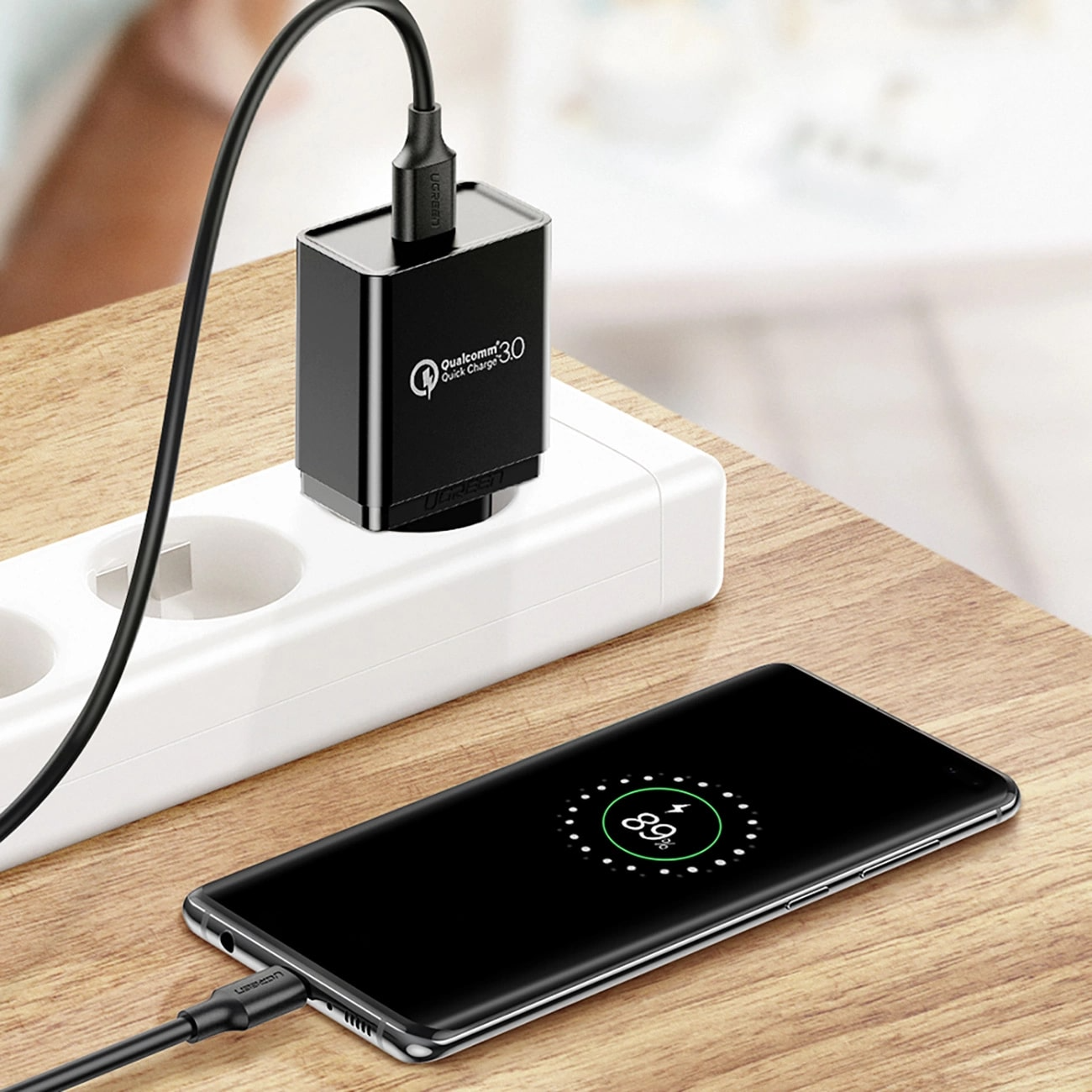 UGREEN US184 USB-A to USB-C Data and Charging Cable, 18W, 0.5m, Black