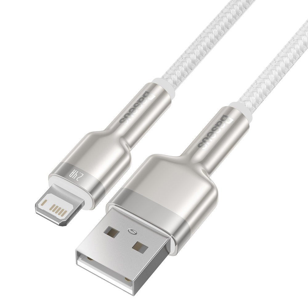 USB-A to Lightning Data and Charging Cable Baseus Cafule Metal Series, 18W, 2m, White CALJK-B02