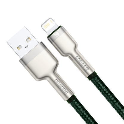 USB-A to Lightning Data and Charging Cable Baseus Cafule Metal Series, 18W, 1m, Green CALJK-A06