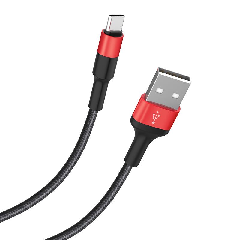 USB-A to USB-C Data and Charging Cable HOCO X26 Xpress, 18W, 1m, Black Red