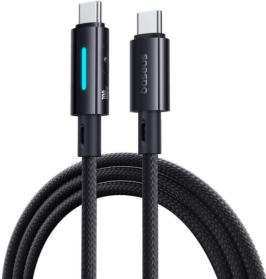 USB-C Data and Charging Cable - USB-C Baseus Lit Button Control, 100W, 2m, Black P10379000121-01