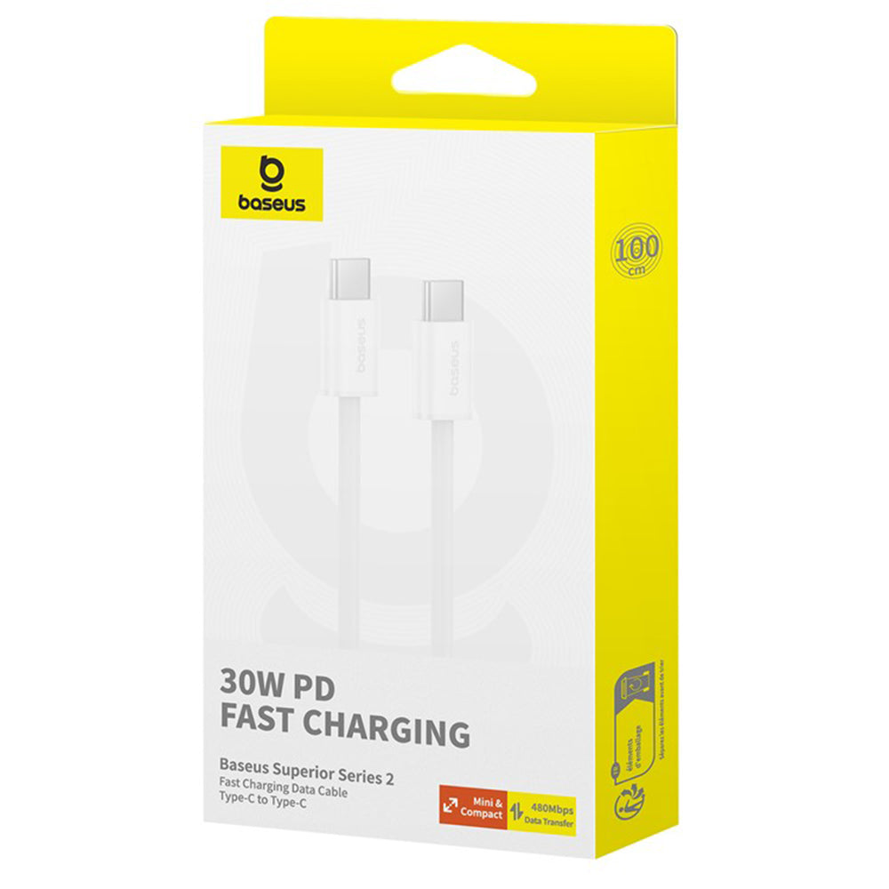 USB-C Data and Charging Cable - USB-C Baseus Superior Series 2, 30W, 1m, White P10365200211-00