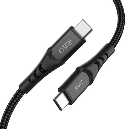 USB-C Data and Charging Cable - USB-C Tech-Protect UB11T Ultraboost, 240W, 1m, Black
