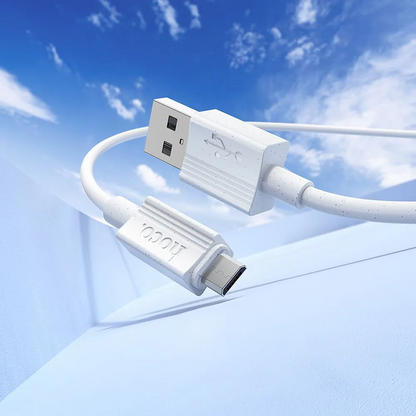 USB-A to microUSB Data and Charging Cable HOCO X107, 18W, 1m, White