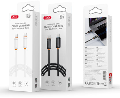 USB-C Data and Charging Cable - USB-C XO Design NB-Q302B, 60W, 1m, White