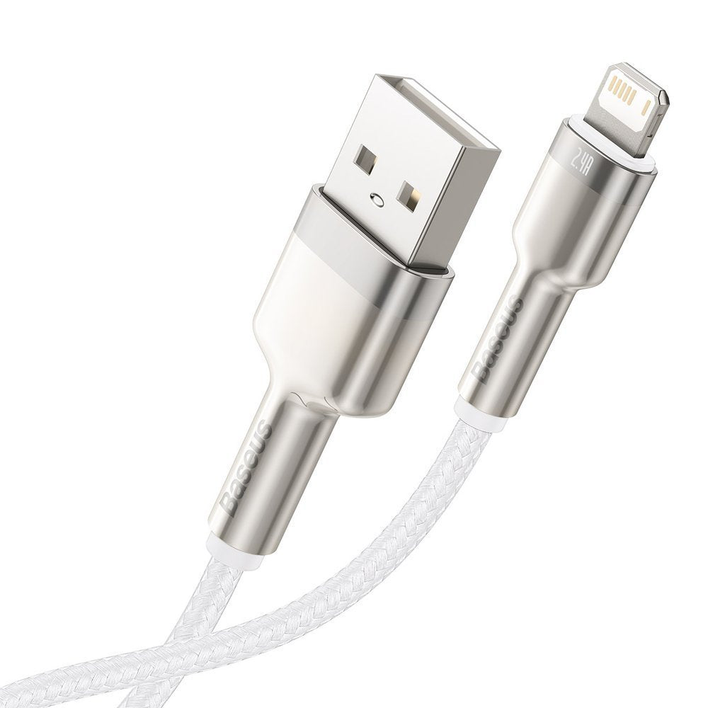 USB-A to Lightning Data and Charging Cable Baseus Cafule Metal Series, 18W, 2m, White CALJK-B02