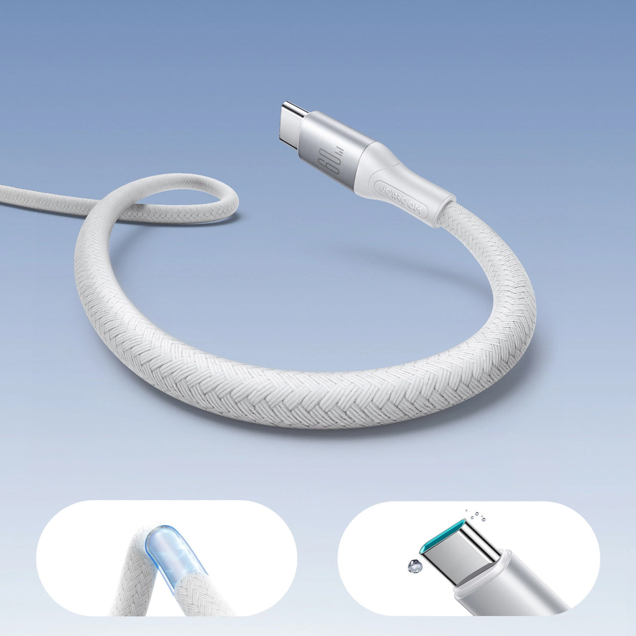 USB-C Data and Charging Cable - USB-C Joyroom S-A28 Flash, 60W, 2m, White