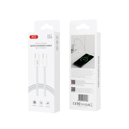 USB-C Data and Charging Cable - USB-C XO Design NB-Q260B, 60W, 1.5m, White