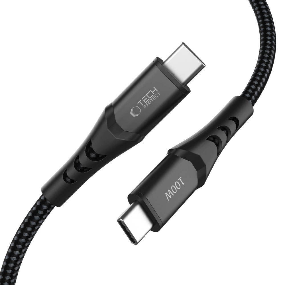 USB-C Data and Charging Cable - USB-C Tech-Protect UB11T Ultraboost, 100W, 2m, Black