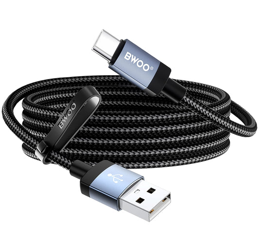 USB-A to USB-C Data and Charging Cable BWOO BO-X401C, 18W, 1m, Black