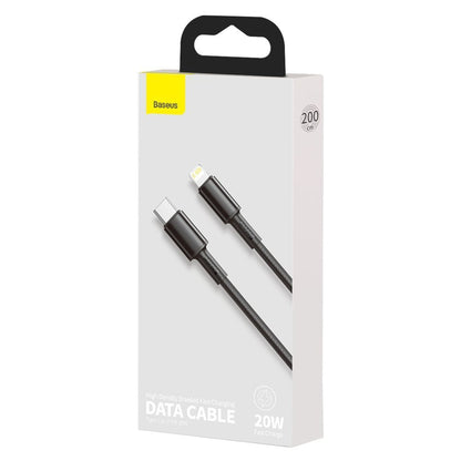 USB-C to Lightning Data and Charging Cable Baseus High Density Braided, 20W, 2m, Black CATLGD-A01