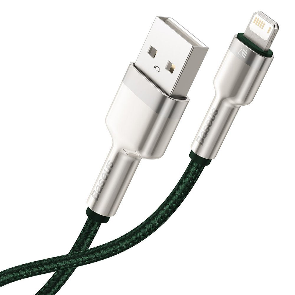 USB-A to Lightning Data and Charging Cable Baseus Cafule Metal Series, 18W, 2m, Green CALJK-B06