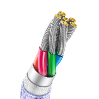 Data and Charging Cable USB-A - USB-C Baseus Crystal Shine Series, 100W, 1.2m, Purple CAJY000405 