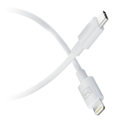 USB-C to Lightning Data and Charging Cable 3MK Hyper, 20W, 1.2m, White