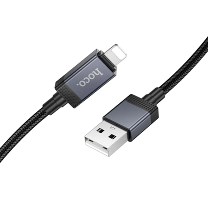 USB-A to Lightning Data and Charging Cable HOCO X118 Display, 12W, 1m, Black
