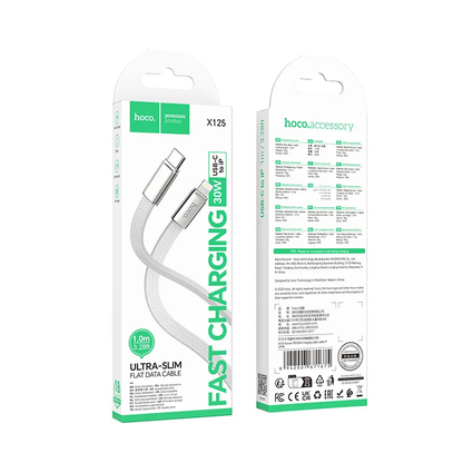 USB-C to Lightning Data and Charging Cable HOCO X125, 30W, 1m, White