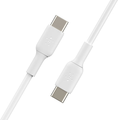 USB-C Data and Charging Cable - USB-C Belkin BoostCharge, 60W, 1m, Set of 2 pieces, White CAB003bt1MWH2PK