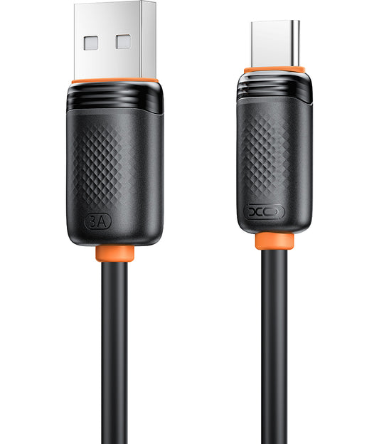 USB-A to USB-C Data and Charging Cable XO Design NB302, 18W, 1m, Black