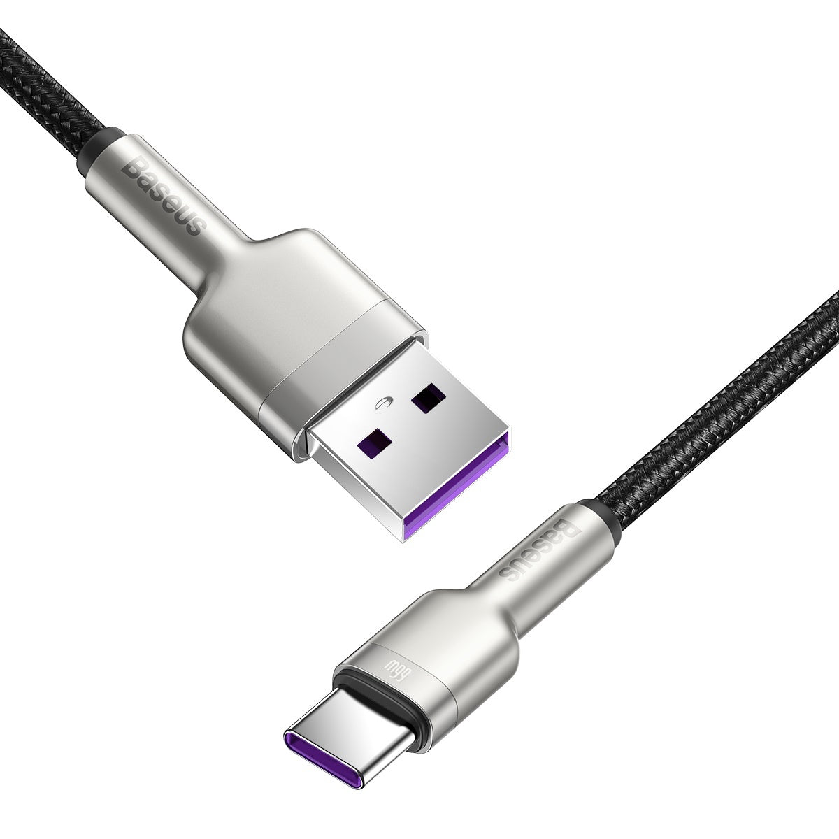 Data and Charging Cable USB-A - USB-C Baseus Cafule Metal Series, 66W, 1m, Black CAKF000101 CAKF000101