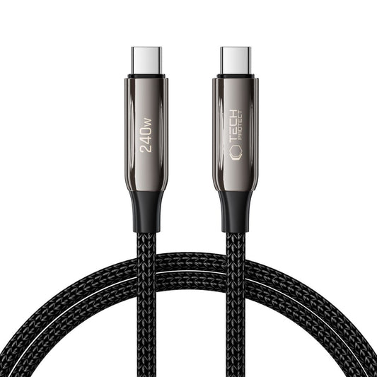USB-C Data and Charging Cable - USB-C Tech-Protect UB10T Ultraboost, 240W, 1m, Black