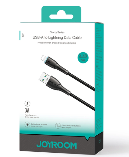 Joyroom SA32-AL3 USB-A to Lightning Data and Charging Cable, 18W, 1m, Black