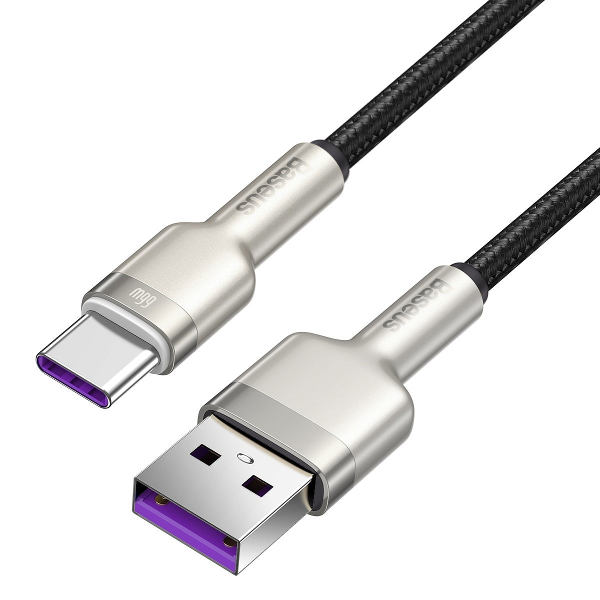 Data and Charging Cable USB-A - USB-C Baseus Cafule Metal Series, 66W, 1m, Black CAKF000101 CAKF000101