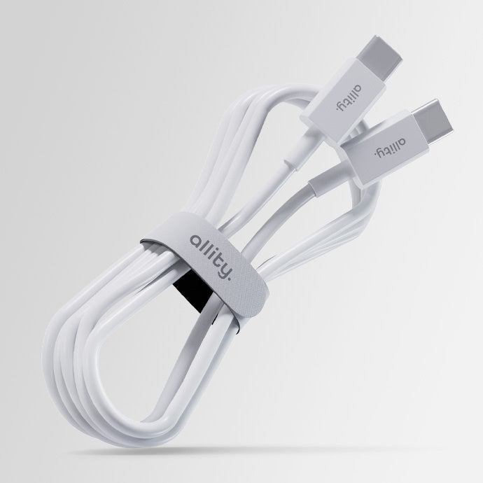 USB-C to USB-C Data and Charging Cable - Allity. AUC-03, 100W, 2m, White