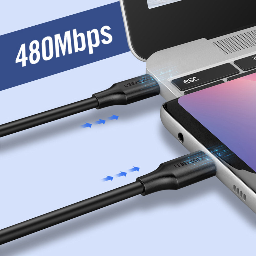 USB-C Data and Charging Cable - USB-C UGREEN US286, 60W, 1.5m, Black
