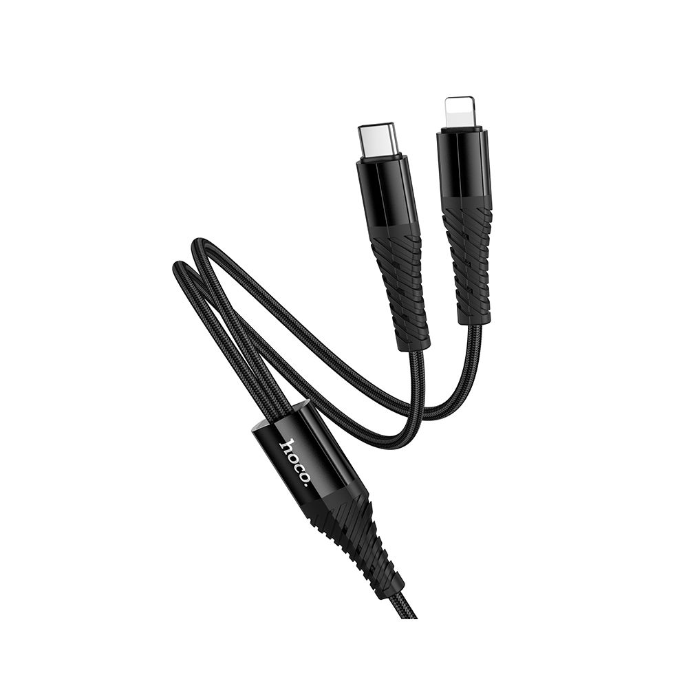 USB-C - Lightning / USB-C HOCO X123 Charging Cable, 10W, 1m, Black