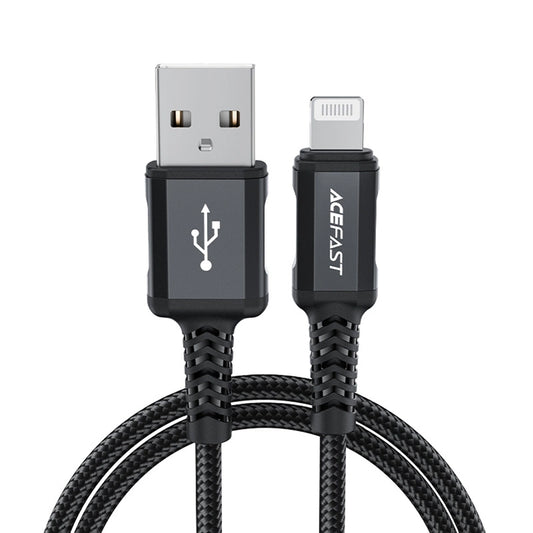 USB-A to Lightning Data and Charging Cable Acefast C4-02, 18W, 1.8m, Black