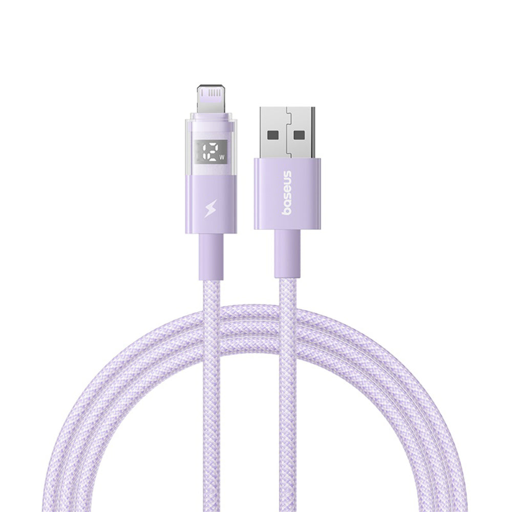USB-A to Lightning Data and Charging Cable Baseus Display 2, 12W, 1m, Purple P10382700511-00