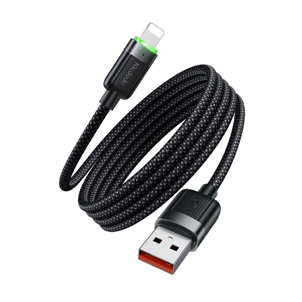 USB-A to Lightning McDodo CA-6000 Self Winding Data and Charging Cable, 18W, 1.2m, Black
