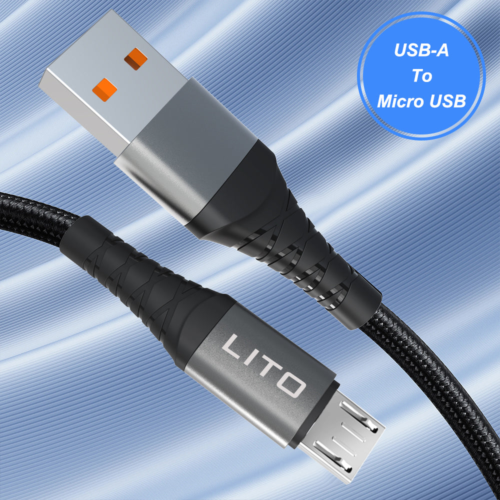 USB-A to microUSB Data and Charging Cable Lito LD08V, 18W, 1m, Black