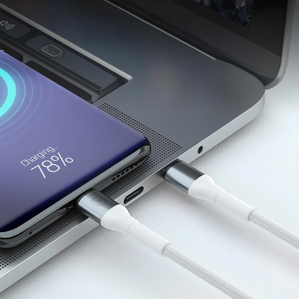 USB-A to USB-C Data and Charging Cable 3MK Hyper N, 18W, 1m, White