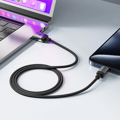 USB-A to USB-C Data and Charging Cable Acefast C20-04, 18W, 1.2m, Black