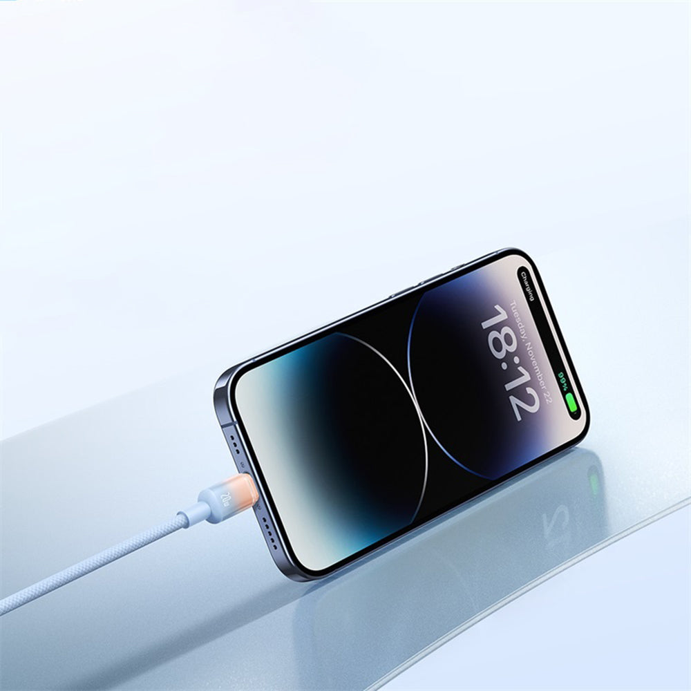 USB-A to USB-C Data and Charging Cable Baseus Discolor, 100W, 2m, Silver E0420803